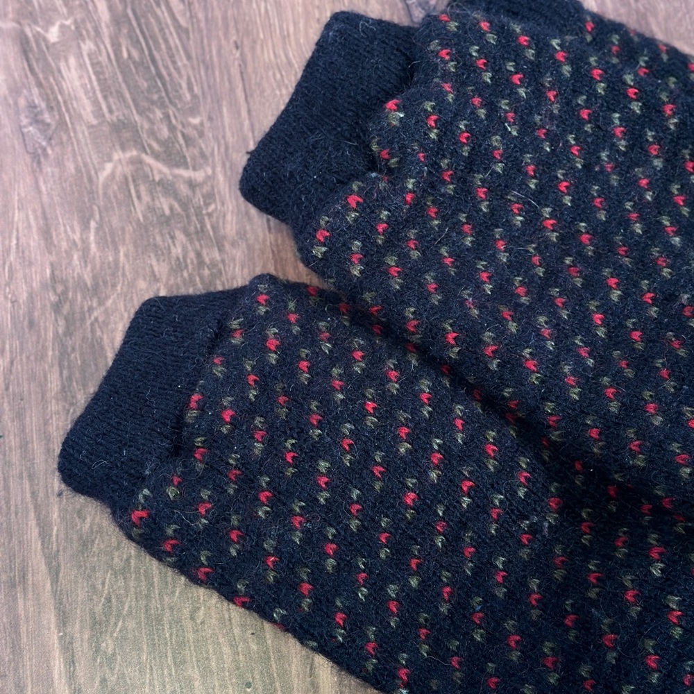 LL Bean | Vintage Nordic Wool Sweater - red blue chunky winter small - Picture 7 of 8
